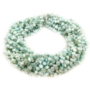 16 inches 8-9mm Light Blue Natural Keshi Pearls Loose Strand