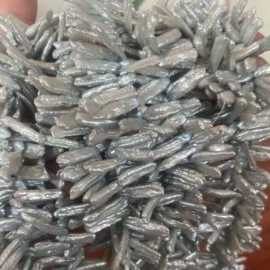 16 inches 20-30mm Silver Gray Natural Side Drilled Biwa Pearls Loose Strand