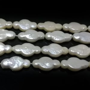 16 inches 8*18 mm Natural White Flat Marquise Pearls Loose Strand