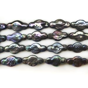 16 inches 8*18 mm Black Natural Flat Marquise Pearls Loose Strand