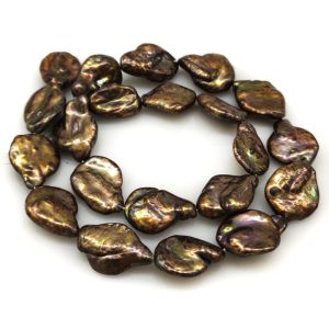 16 inches 15-20mm Chocolate Natural Baroque Keshi Pearls Loose Strand