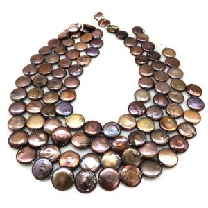 16 inches 16-17mm Large Coffee Natural Coin Pearls Loose Strand