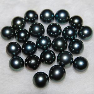 Wholesale 8-14 mm Natural Genuine Black Round Loose Tahiti Pearl