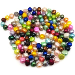 48 inches 8-9mm Multicolor Natural Baroque Pearl Long Chain Necklace