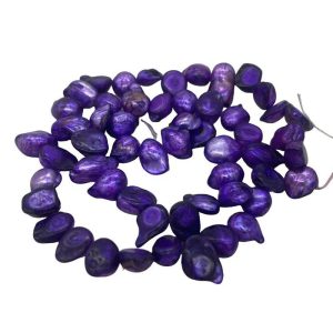 16 inches 8-13mm Violet Natural Side Drilled Blister Pearls Loose Strand