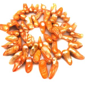 16 inches 8-13mm Salmon Natural Side Drilled Blister Pearls Loose Strand