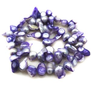 16 inches 8-13mm Lilac Natural Side Drilled Blister Pearls Loose Strand