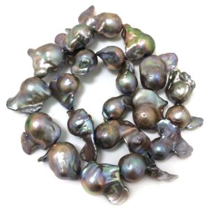 16 inches 20-30mm AA+ Dark Gray Natural Baroque Pearls Loose Strand
