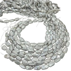 Wholesale 16 inches 14-20mm Natural White Baroque Oblong Pearls Loose Strand