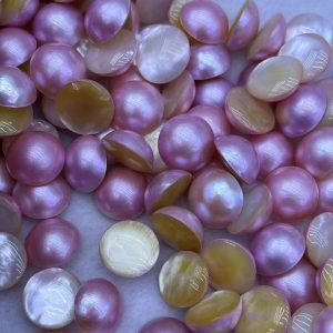 Wholesale 14-16mm Natural Baby Pink Round Sea Water Mabe Pearl