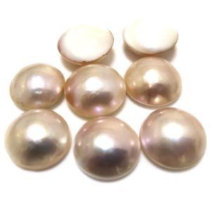 Wholesale 13-16mm AA+ Natural Pink Round Sea Water Mabe Pearl