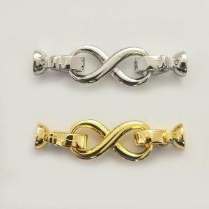 Wholesale 10x40mm 925 Sterling Silver Double Ring Jewelry Clasp