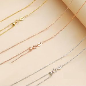 Wholesale 45-60cm 18 Karat Anchor Style Adjustable Solid Gold Chain
