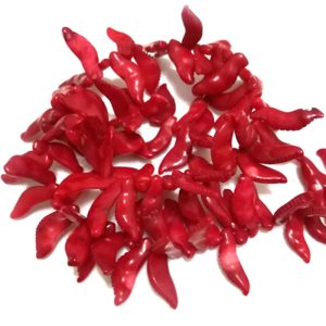 16 inches 5x20mm Red Leaves Shaped Coral Beads Loose Strand