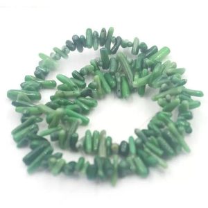 16 inches 4-7mm Green Natural Bamboo Coral Chip Beads Loose Strand