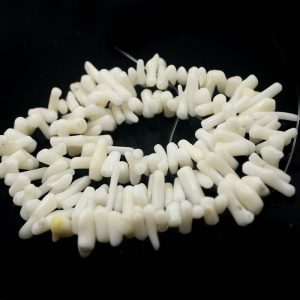 16 inches 4-7mm Natural White Bamboo Coral Chip Beads Loose Strand