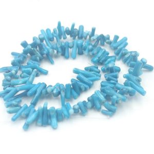 16 inches 4-7mm Blue Natural Bamboo Coral Chip Beads Loose Strand