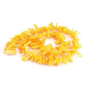 16 inches 4-7mm Yellow Natural Bamboo Coral Chip Beads Loose Strand