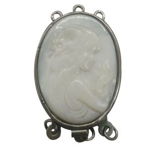 Wholesale 22x35mm Triple Row White Shell Beauty Carved Jewelry Clasp