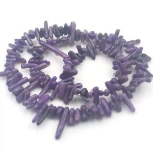 16 inches 4-7mm Purple Natural Bamboo Coral Chip Beads Loose Strand