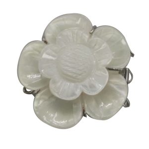 Wholesale 30mm Triple Row White Flower Carved Jewelry Clasp