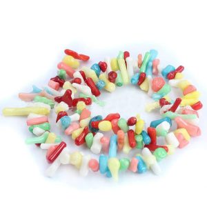 16 inches 4-7mm Multicolor Natural Bamboo Coral Chip Beads Loose Strand