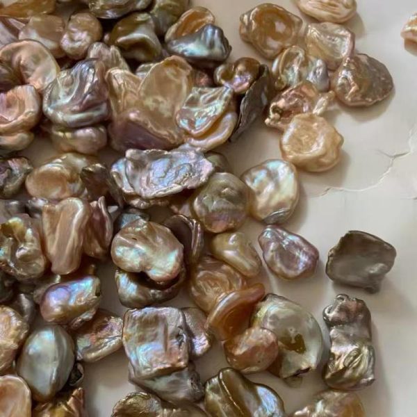 10-20mm Natural Lavender Leaf Shaped Loose Keshi Pearl