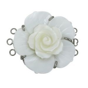 Wholesale 40mm White Natural Shell Flower Carved Jewelry Clasp