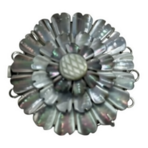 Wholesale 50mm Triple Rows Black Aster Shell Flower Jewelry Clasp