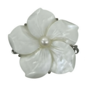 Wholesale 35mm Triple Rows White Orchid Flower Carved Shell Jewelry Clasp