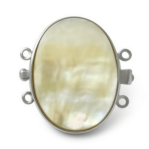 Wholesale 25x30mm Triple Rows Gold Oval Natural Shell Jewelry Clasp