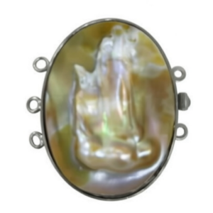 Wholesale 30x40mm Triple Rows Shell with Baroque Pearl Jewelry Clasp