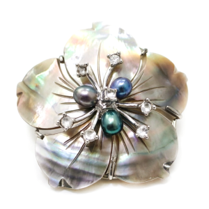 Wholesale 50mm Triple Rows Natural Pearl Flower Shell Jewelry Clasp
