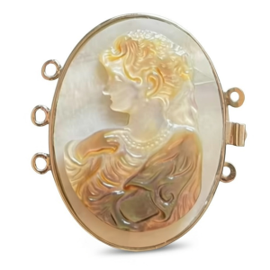 Wholesale 30x40mm Triple Rows Lady Carved Natural Oval Shell Jewelry Clasp