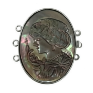 Wholesale 30x40mm Triple Rows Women Carved Natural Oval Shell Jewelry Clasp