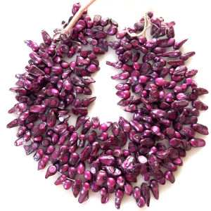 16 inches 8-13 mm Cranberry Side Drilled Natural Blister Pearls Loose Strand