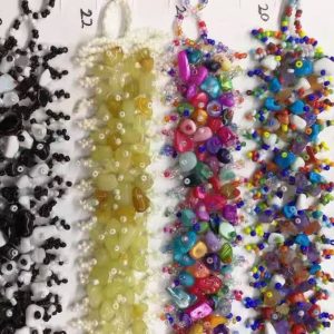 Wholesale 7 inches Gemstone Chips Boho Style Elastic Braided Bracelet